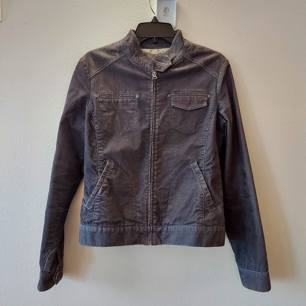 Grey prAna Corduroy Zip Jacket, S